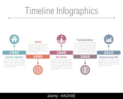 Horizontal timeline infographics design template Stock Photo