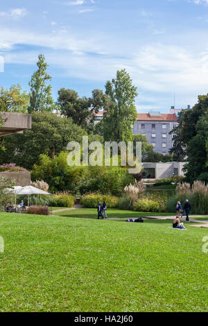 Gardens of the Calouste Gulbenkian foundation. An urban park open to public, and very popular especially among College students. Stock Photo