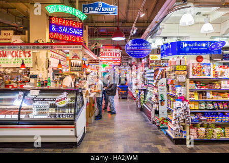 Vendors and customers in Reading Terminal Market in Philadelphia, Pennsylvania, USA. Stock Photo