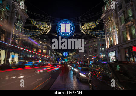 LONDON - NOVEMBER 25, 2016: Christmas lights on Regent Street, London, UK. Stock Photo