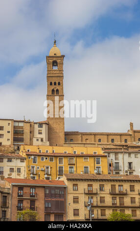 Tower of the santa maria magdalena church in Tarazona, Spain Stock Photo