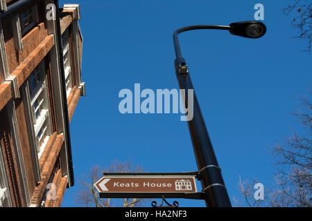 direction sign for keats house, hampstead, london, england Stock Photo
