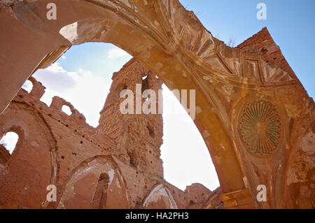 Ruins of the ghost town of Belchite, memorial to the Spanish Civil war, Aragon Stock Photo