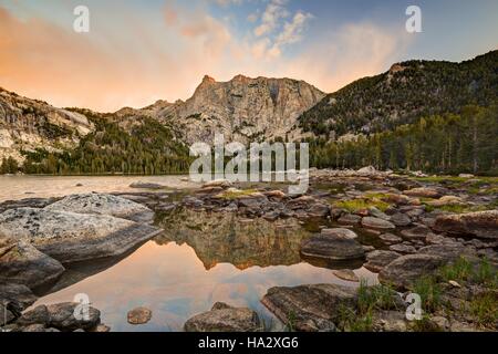 High Meadow Lake at sunrise, Bridger-Teton national forest, wyoming, america, USA Stock Photo