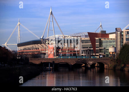 General view of the stadium ahead of the Autumn International match at the Principality Stadium, Cardiff. PRESS ASSOCIATION Photo. Picture date: Saturday November 26, 2016. See PA story RUGBYU Wales. Photo credit should read: Mike Egerton/PA Wire. Stock Photo