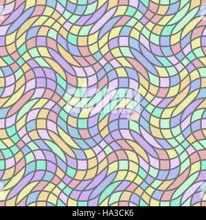 Seamless background texture. Twisted tiles in stained glass colorful style. Vector illustration. Stock Vector