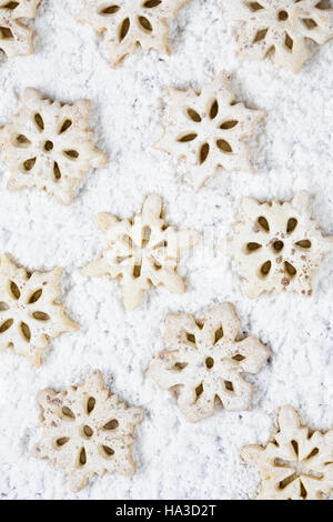 Homemade snowflake cookies. Stock Photo