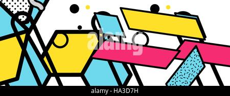 Glitched horizontal stripes. Colorful night lights. Digital signal error. Abstract background for a poster, cover, business card or postcard. Element of design. Stock Vector