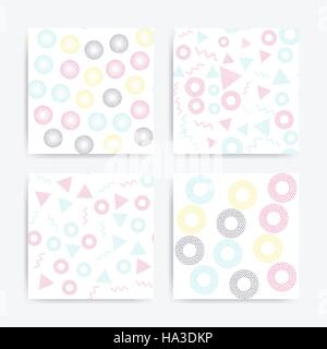 Color universal geometric seamless patterns set Stock Vector