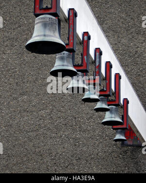 Bells of Arka Pana Church, Lord's Ark, Kosciol p.w. Matki Bozej Krolowej Polski in the Bienczyce district of Krakow, Cracow Stock Photo