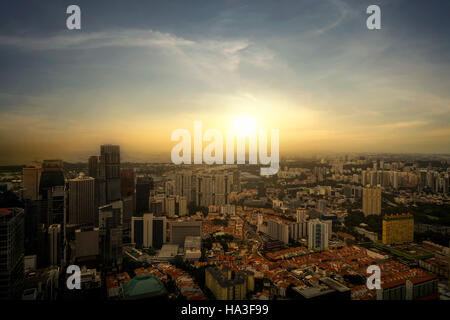 scene of sunset of cityscape and resident area - can use to display or montage on product Stock Photo