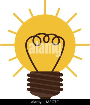 silhouette contour bulb in sun shape vector illustration Stock Vector
