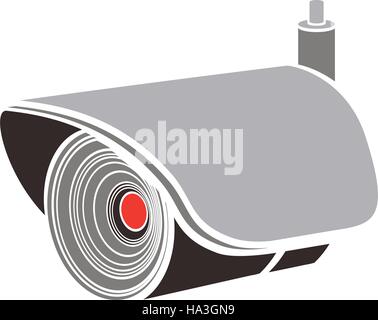 silhouette infrared surveillance camera icon vector illustration Stock Vector