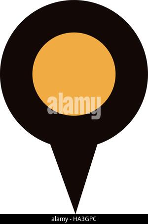 map pointer with circle interior yellow vector illustration Stock Vector
