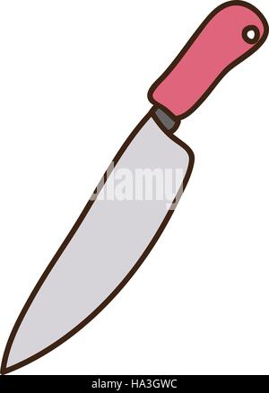 silhouette colorful with big knife vector illustration Stock Vector