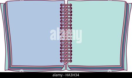 colorful opened notebook with spiral and sheets vector illustration Stock Vector