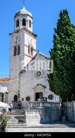 Croatia, Dubrovnik, view to Saint Nicholas church at historic old Stock ...