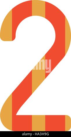 number two design with colorful striped Stock Vector
