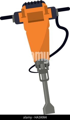 jackhammer construction tool design Stock Vector