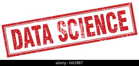 data science square stamp Stock Vector