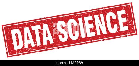 data science square stamp Stock Vector
