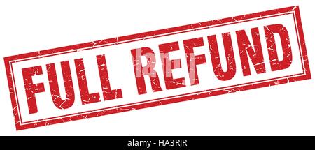 full refund square stamp Stock Vector
