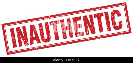 inauthentic square stamp. inauthentic grunge sign set Stock Vector ...