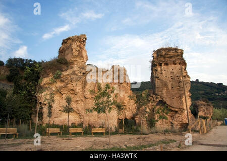 Temple of Apollo, Roman archeological site of a thermal spa on the Avernus lake, Campi flegrei, Pozzuoli, Naples, Campania Stock Photo