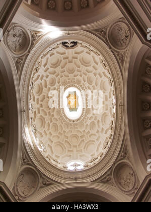 Dome, San Carlo alle Quattro Fontane church, baroque architecture by Francesco Borromini, Rome, Italy, Europe Stock Photo