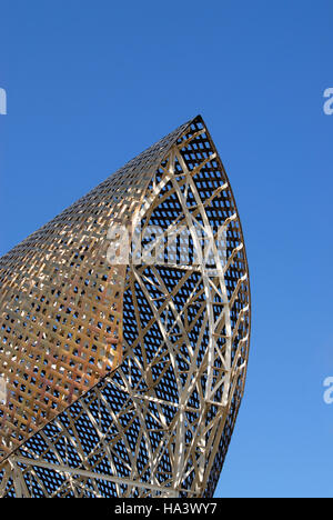 Close-up of Frank Owen Gehry's Fish (Peix) sculpture at Port Olimpic, Barcelona's waterfront, Catalonia, Spain, Europe Stock Photo