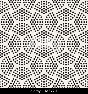 Vector Seamless Black And White Halftone Circles Pattern Stock Vector