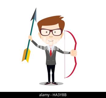 man with a bow and arrow Stock Vector