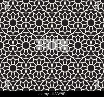 Vector Seamless Black and White Lace Ornamental Pattern Stock Vector