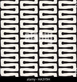 Vector Seamless Black and White Wavy Lines Pattern Stock Vector
