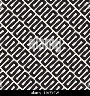 Vector Seamless Diagonal Black and White Wavy Lines Pattern Stock Vector