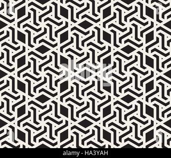 Vector Seamless Black And White Geometric Rounded Lines Pattern ...