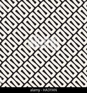 Vector Seamless Diagonal Black and White Wavy Lines Pattern Stock Vector