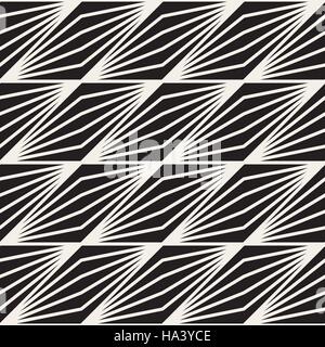 Vector Seamless Black And White Stripe Lines Geometric Pattern Stock Vector