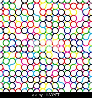 Vector Seamless Multicolor Circles Grid Pattern Stock Vector