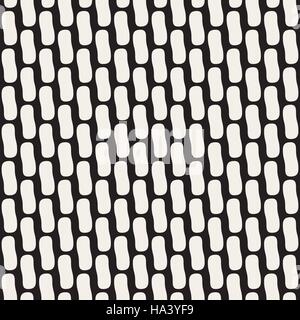 Vector Seamless Black And White Rounded Lines Pattern Stock Vector