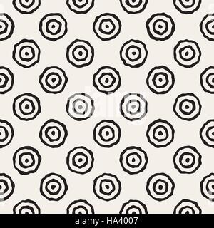 Vector Seamless Black And White Concentric Circles Pattern Stock Vector