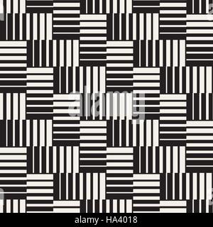 Vector Seamless Black And White Triangle Halftone Lines Grid Geometric Pattern Stock Vector