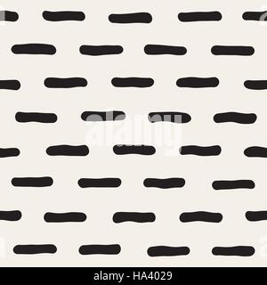 Vector Seamless Black And White Horizontal Lines Pattern Stock Vector