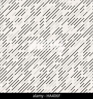 Vector Seamless Black And White Irregular Diagonal Dash Lines Grid Geometric Pattern Stock Vector