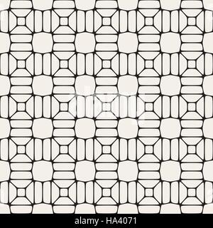 Vector Seamless Black and White Rounded Lace Pattern Stock Vector