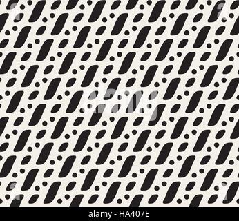 Vector Seamless Black And White Rounded Lines Geometric Pattern Stock Vector