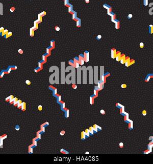 Vector Seamless ZigZag Lines And Circles Multicolor Geometric Pattern Stock Vector