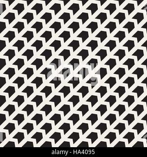 Vector Seamless Black And White Diagonal Arrow Shapes Pattern Stock Vector