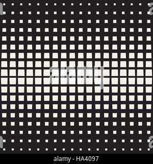 Vector Seamless Black And White Halftone Gradient Rectangles Pattern Stock Vector