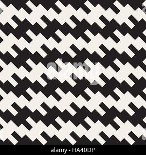 Vector Seamless Black And White Lines Ethnic Pattern Stock Vector